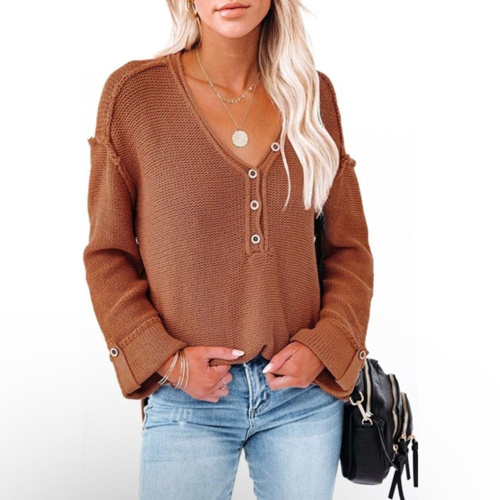SOLD V Neck Oversized Pullover Sweater